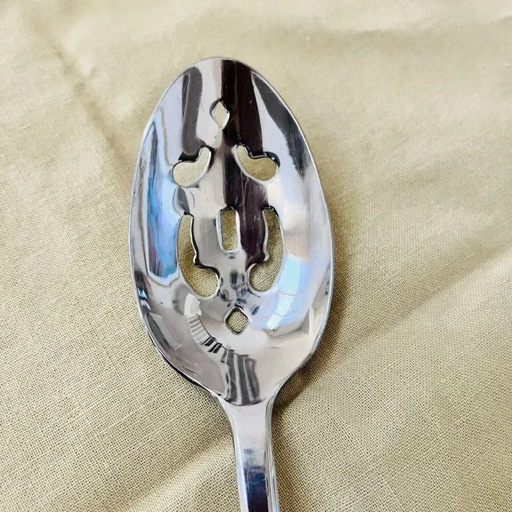 Sabatier 18/10 Stainless Pierced Tablespoon Serving Spoon Plain Fiddle Flatware